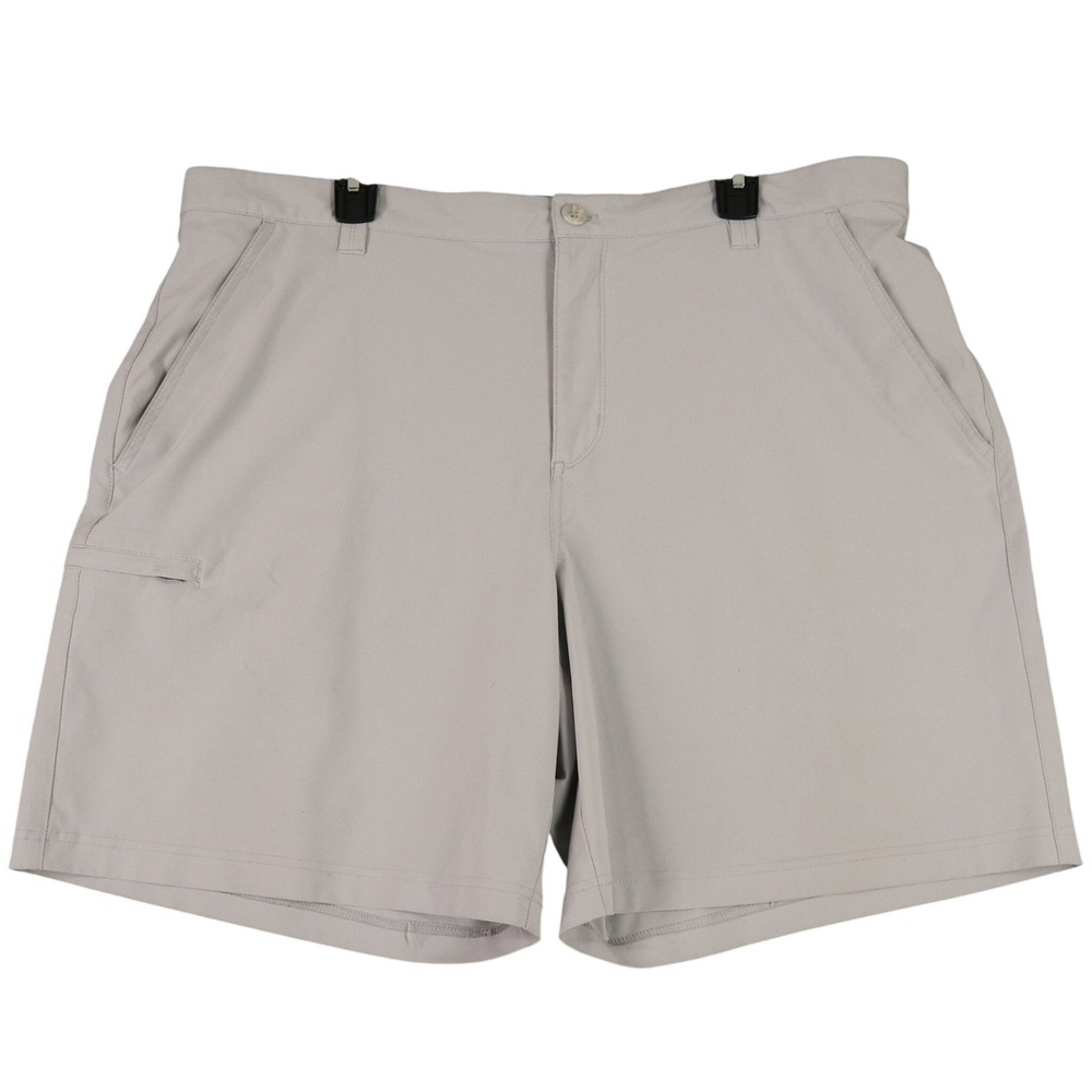 Columbia PFG Performance Fishing Shorts Mens 40 Light Gray Omni-Shade Stretch